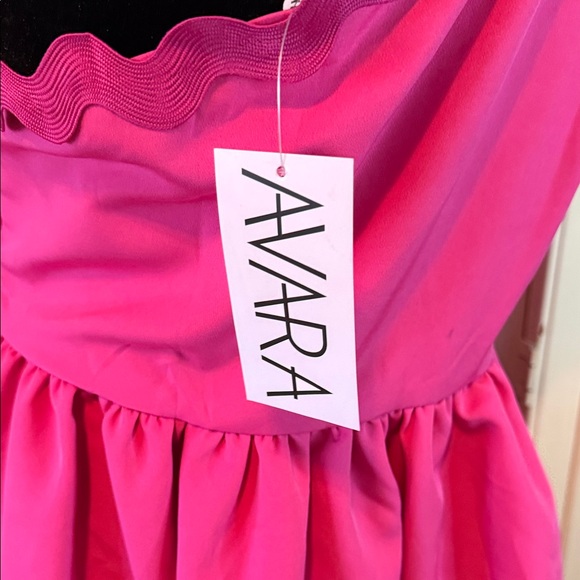 Main Strip Fuchsia One-Shoulder Ruffle Mini Dress - Picture 5 of 10